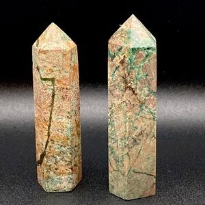 (2) Chrysocalla Jasper Towers